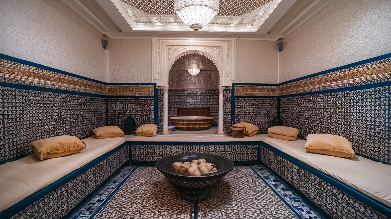 hammam marrakech bleu et blanc